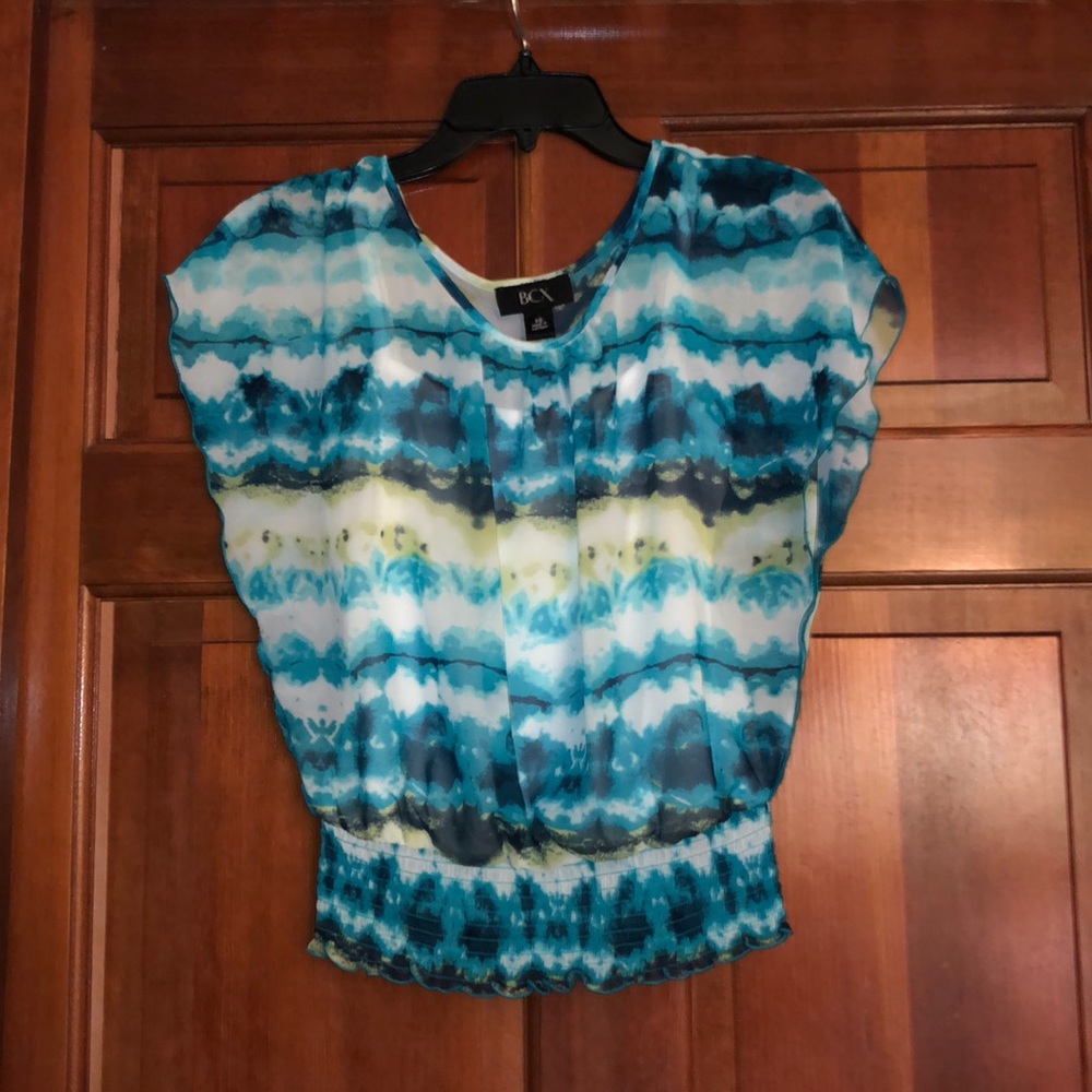 🌸Semi-Sheer Watercolor Blouse